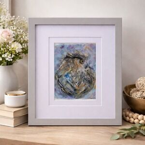 Original Owl Acrylic Painting Framed Wildlife Art Hand Painted Textured Signed
